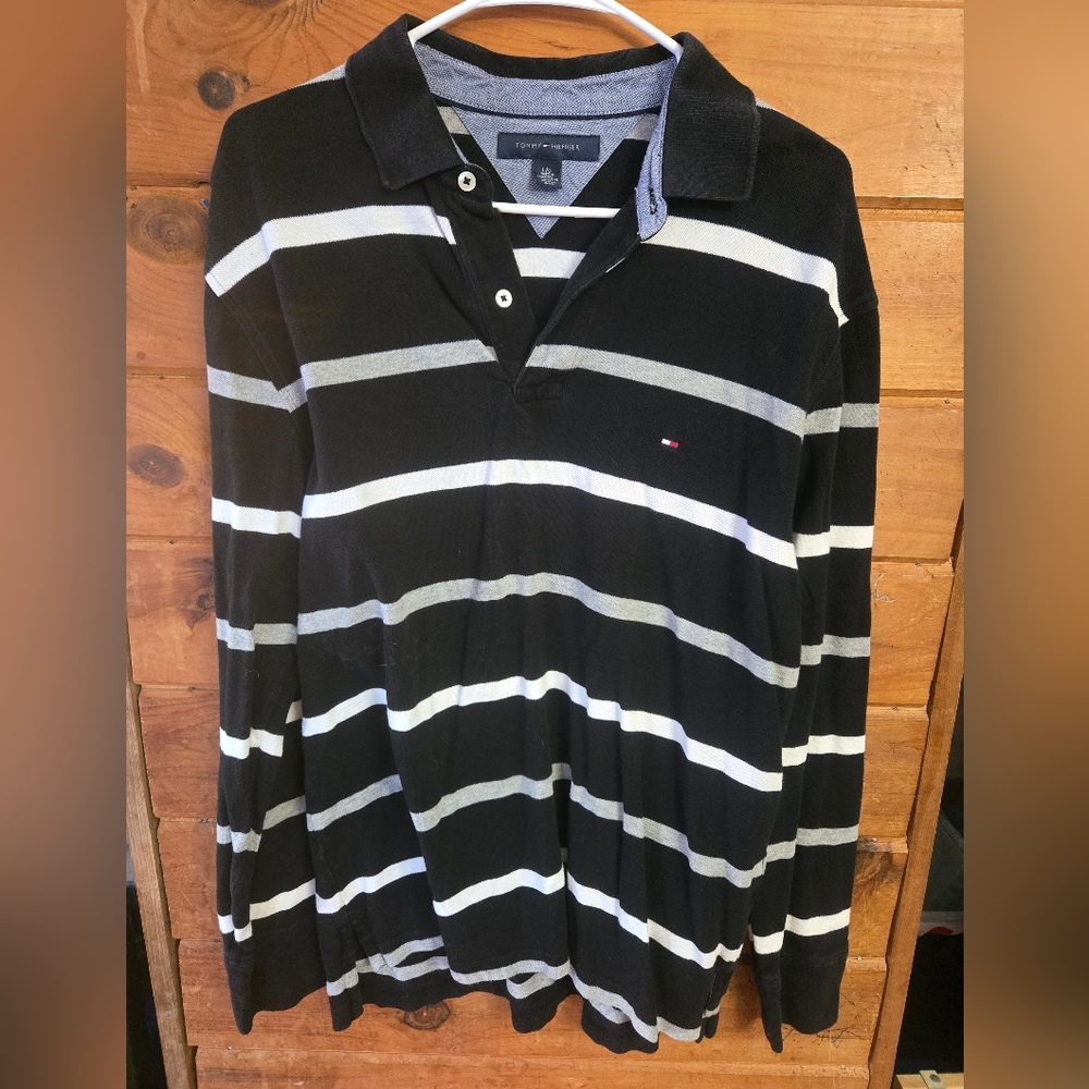 Tommy Hilfiger Black Striped Men's Shirt